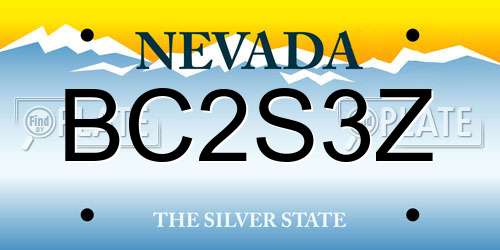 BC2S3Z Nevada License Plate