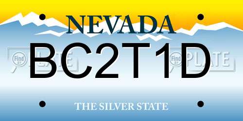 BC2T1D Nevada License Plate