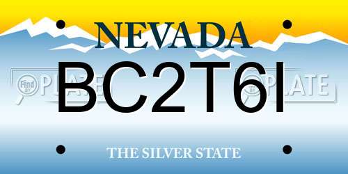 BC2T6I Nevada License Plate