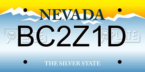BC2Z1D Nevada License Plate