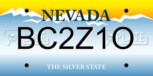 BC2Z1O Nevada License Plate