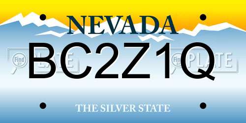 BC2Z1Q Nevada License Plate