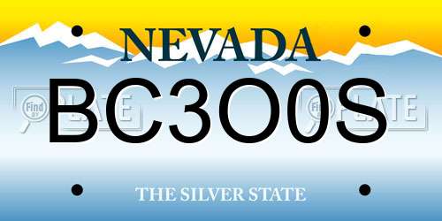BC3O0S Nevada License Plate