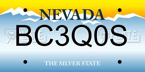 BC3Q0S Nevada License Plate