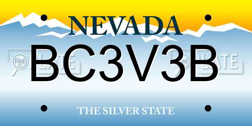 BC3V3B Nevada License Plate