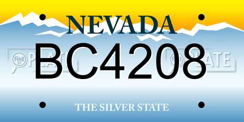BC4208 Nevada License Plate