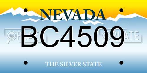 BC4509 Nevada License Plate