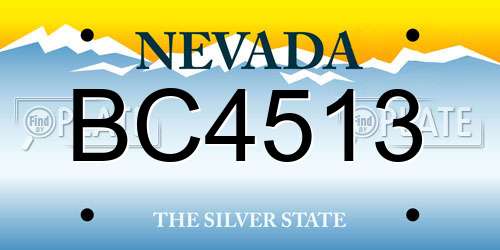 BC4513 Nevada License Plate