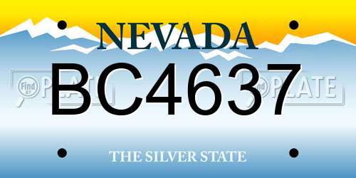 BC4637 Nevada License Plate