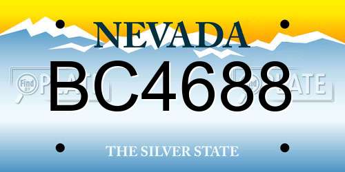 BC4688 Nevada License Plate