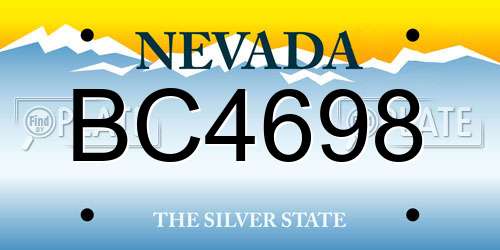 BC4698 Nevada License Plate