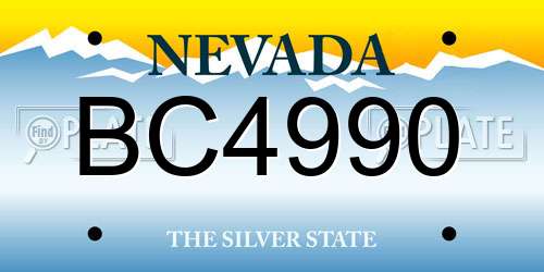 BC4990 Nevada License Plate