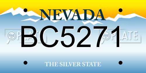 BC5271 Nevada License Plate
