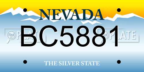 BC5881 Nevada License Plate