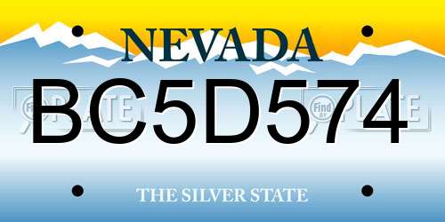 BC5D574 Nevada License Plate