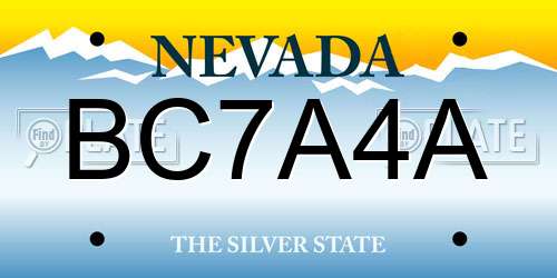 BC7A4A Nevada License Plate