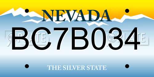 BC7B034 Nevada License Plate