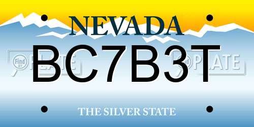 BC7B3T Nevada License Plate