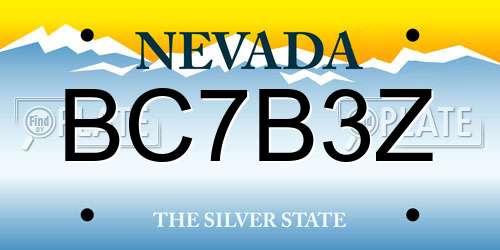 BC7B3Z Nevada License Plate