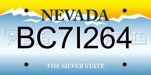 BC7I264 Nevada License Plate