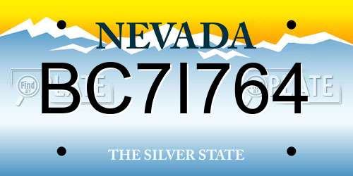 BC7I764 Nevada License Plate