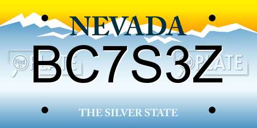 BC7S3Z Nevada License Plate