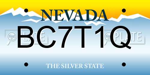 BC7T1Q Nevada License Plate