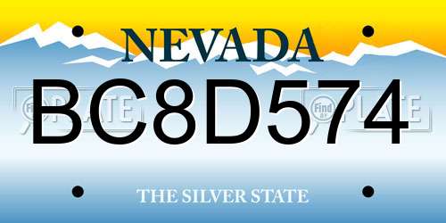 BC8D574 Nevada License Plate