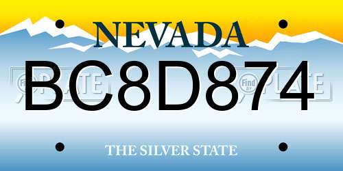 BC8D874 Nevada License Plate