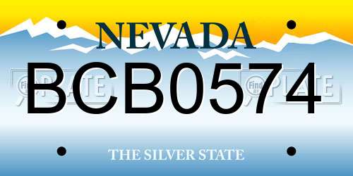BCB0574 Nevada License Plate