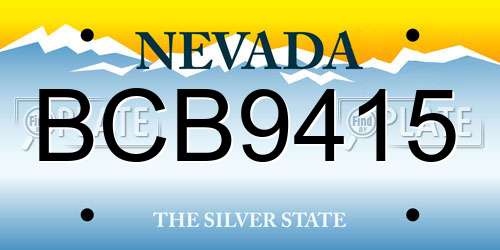 BCB9415 Nevada License Plate