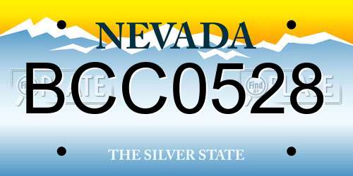 BCC0528 Nevada License Plate