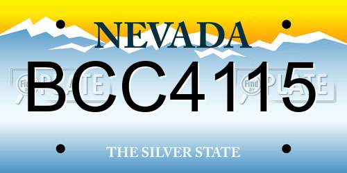 BCC4115 Nevada License Plate