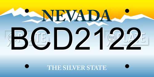 BCD2122 Nevada License Plate