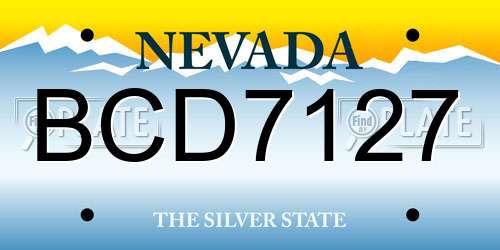 BCD7127 Nevada License Plate