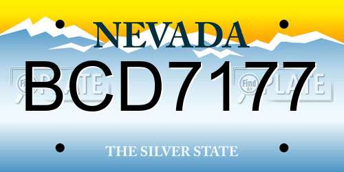 BCD7177 Nevada License Plate