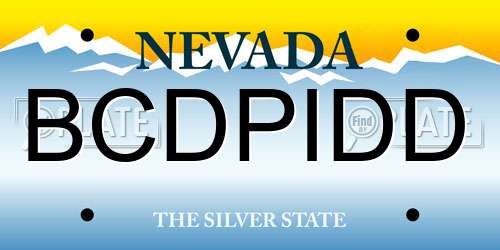 BCDPIDD Nevada License Plate