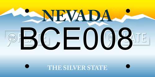 BCE008 Nevada License Plate