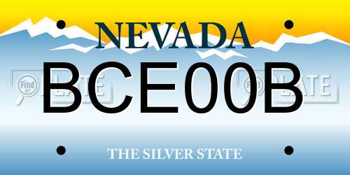 BCE00B Nevada License Plate