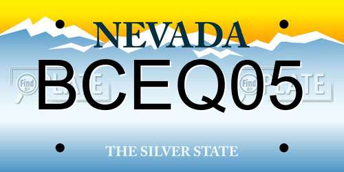 BCEQ05 Nevada License Plate