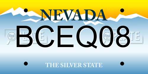 BCEQ08 Nevada License Plate