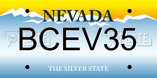 BCEV35 Nevada License Plate