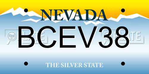 BCEV38 Nevada License Plate