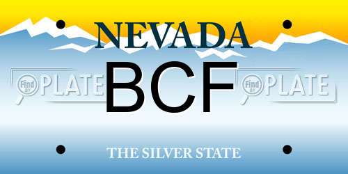 BCF Nevada License Plate