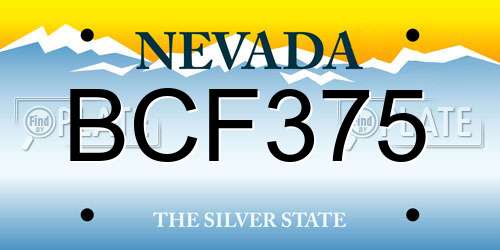 BCF375 Nevada License Plate