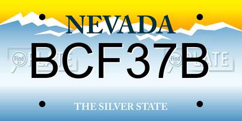 BCF37B Nevada License Plate