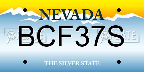 BCF37S Nevada License Plate