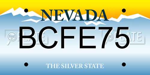 BCFE75 Nevada License Plate