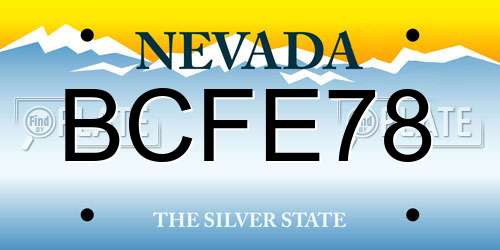 BCFE78 Nevada License Plate