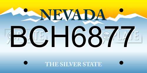 BCH6877 Nevada License Plate